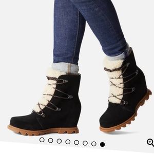 Sorel Joan of Arctic III Shearling Trim Waterproof Wedge Boot